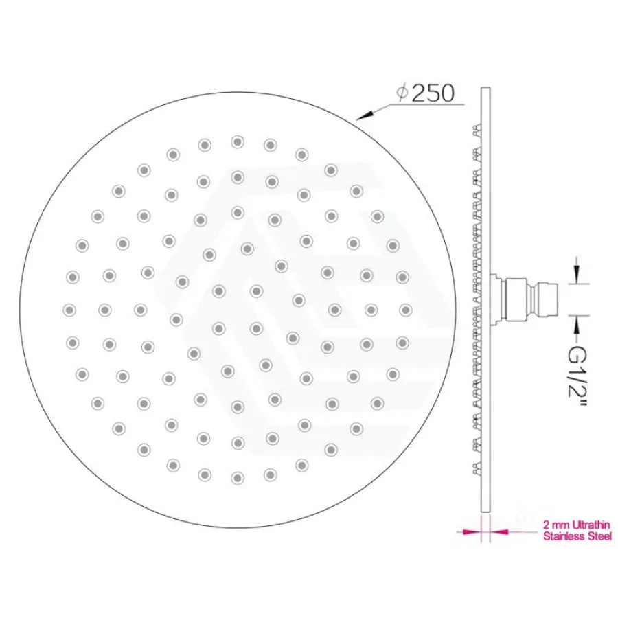 10 inch 250mm Round Chrome Twin Shower Station Top Water Inlet with 3 Functions Handheld