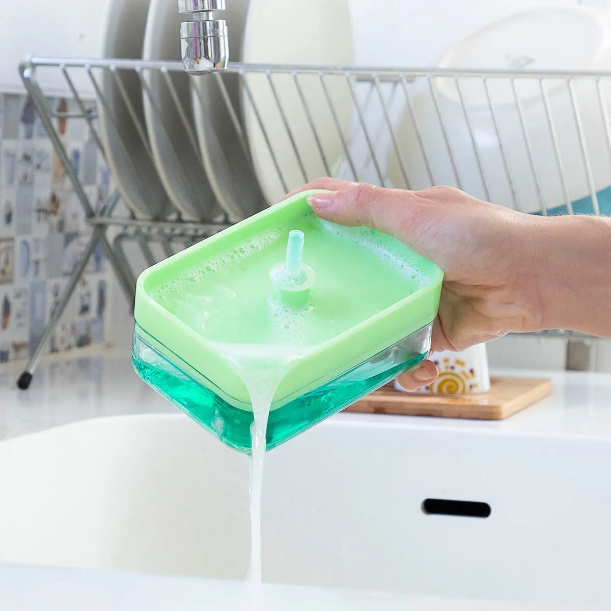 2-in-1 Soap Dispenser for the Kitchen Sink Pushoap InnovaGoods