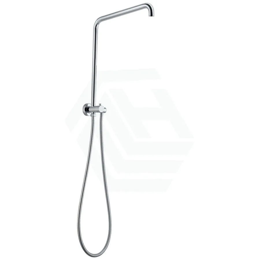 300mm Height Round Chrome Top Water Inlet Twin Shower Rail