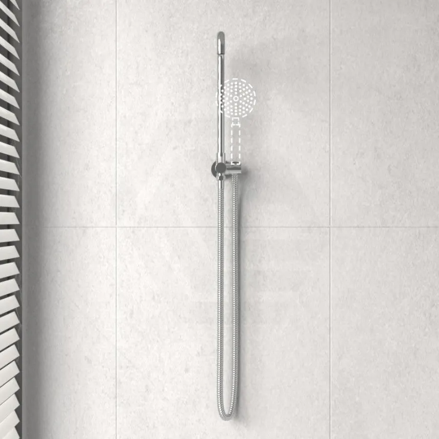 300mm Height Round Chrome Top Water Inlet Twin Shower Rail