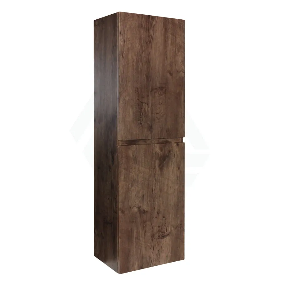 400x300x1350mm Wall Hung Bathroom Cabinet Tall Boy DARK Oak Wood Grain PVC Vacuum Filmed MDF Board