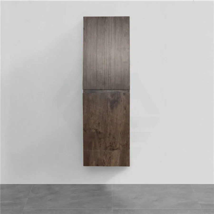 400x300x1350mm Wall Hung Bathroom Cabinet Tall Boy DARK Oak Wood Grain PVC Vacuum Filmed MDF Board