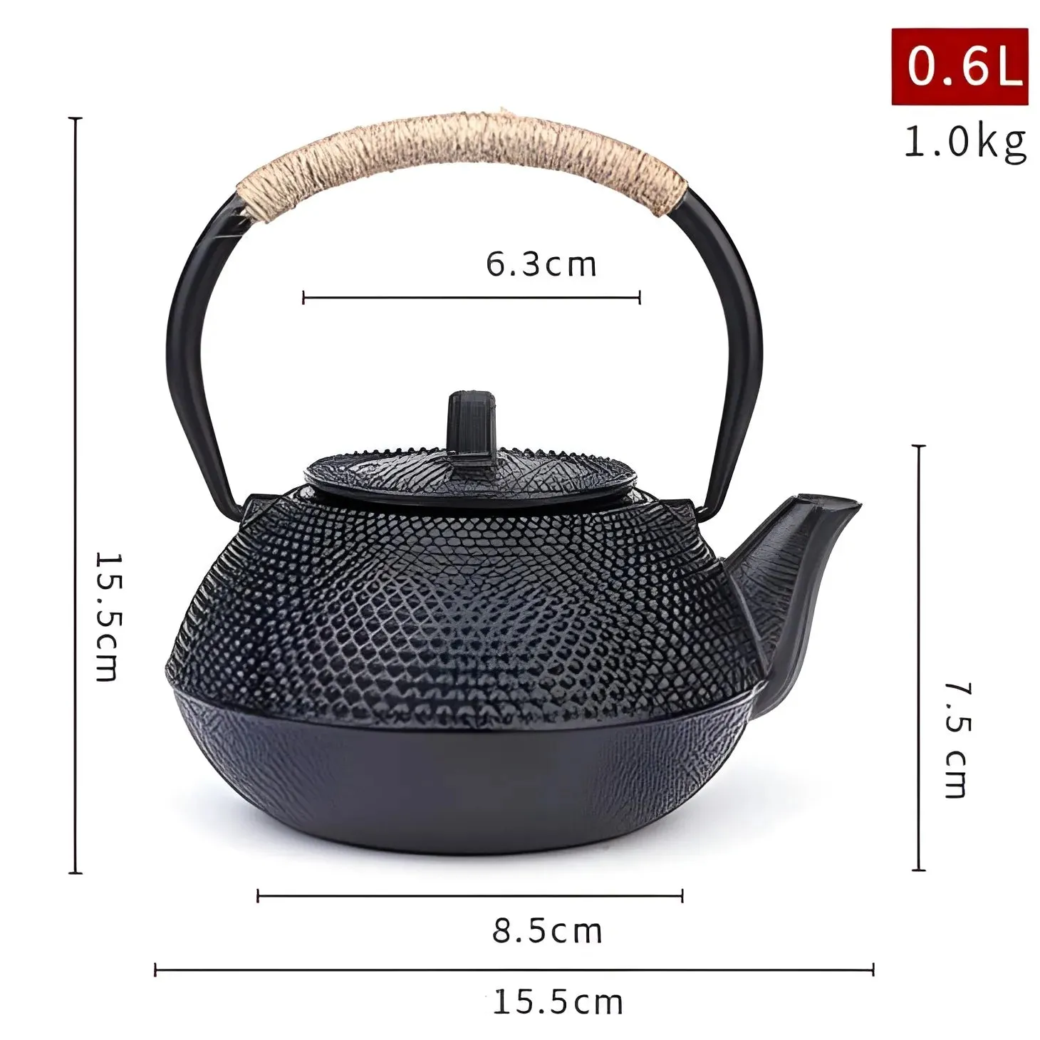 Black Japanese Cast Iron Teapot