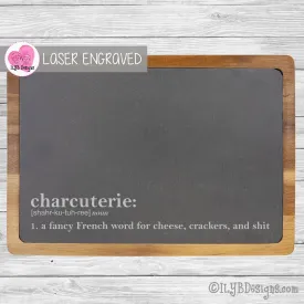 Charcuterie Definition | Acacia/Slate Rectangle Cheese Board