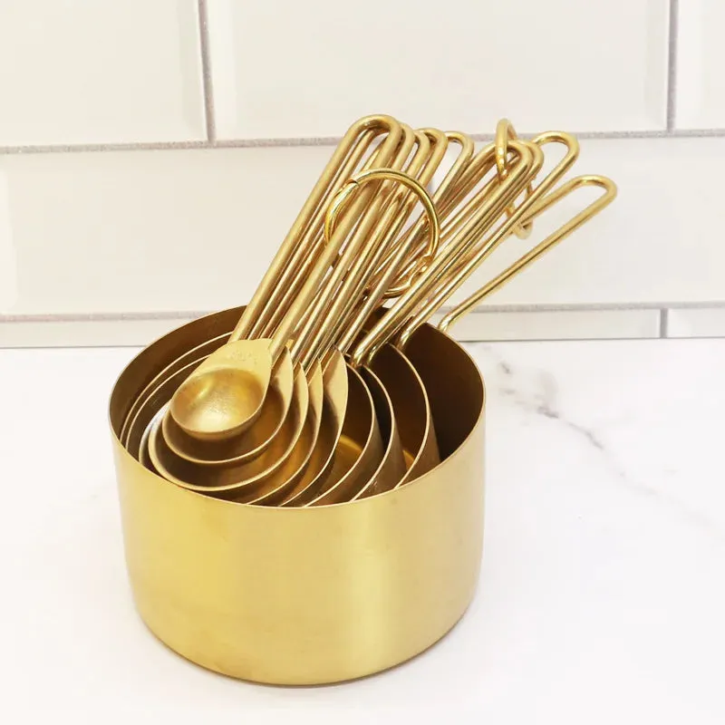 Copper-Plated Stainless Steel Measuring Cup Set