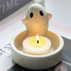 Cute Gothic Ceramic Ghost Candle Tealight Holder