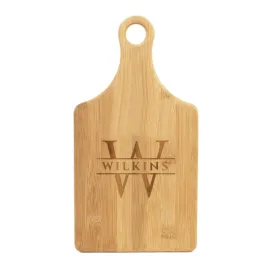 Engraved Bamboo Paddle Cutting Board