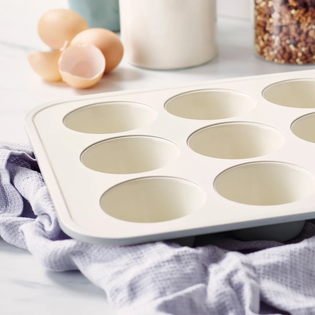 GreenLife Ceramic Nonstick Muffin Pan | Quartz Gray