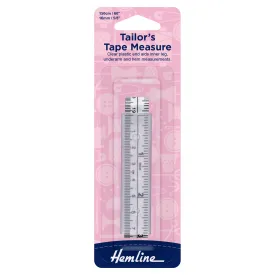 Hemline Tape Measure: Tailors Tape: Plastic End