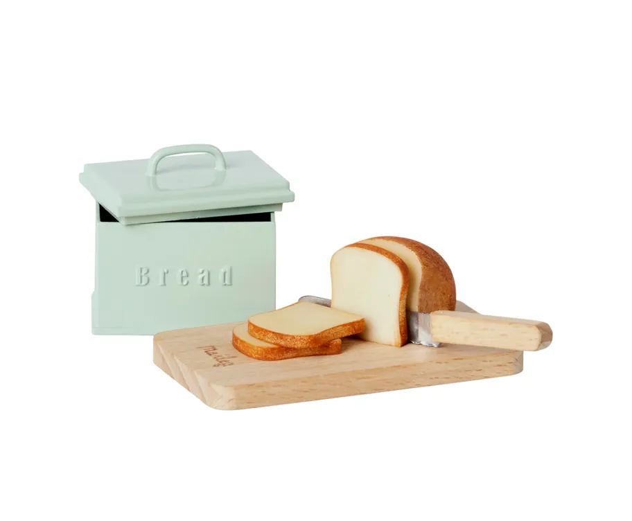 Miniature Bread Box w. Cutting Board and Knife