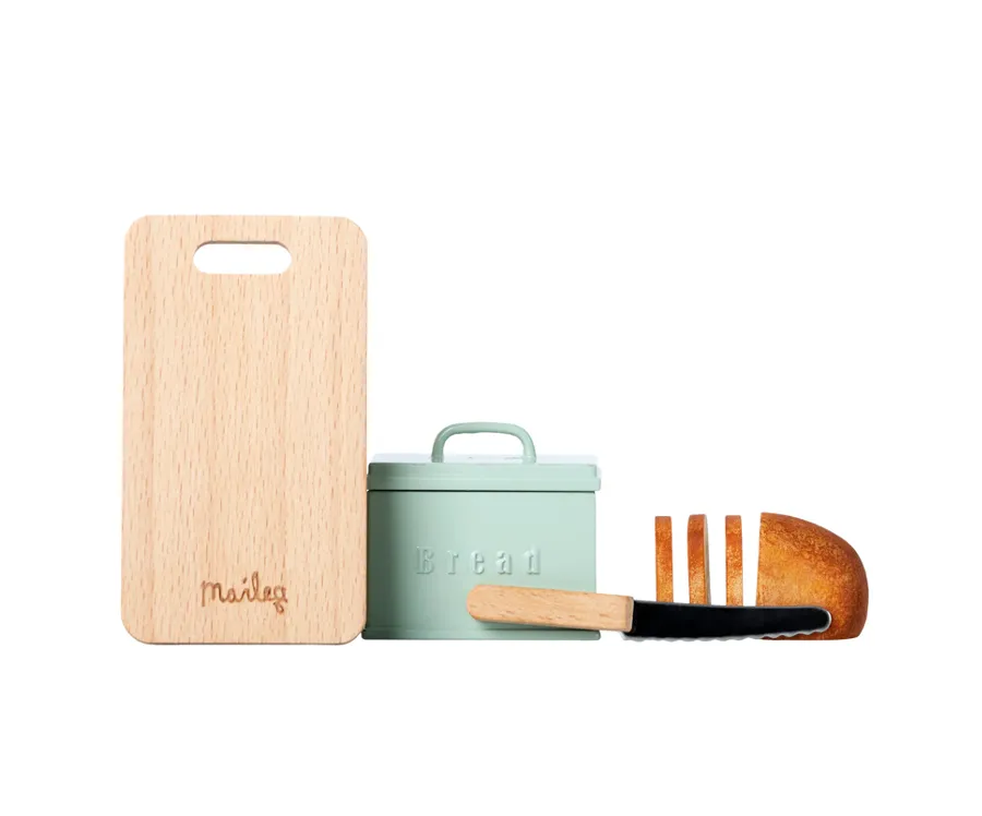 Miniature Bread Box w. Cutting Board and Knife