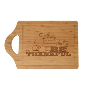 Snoopy Be Thankful Laser Engraved Cutting Board