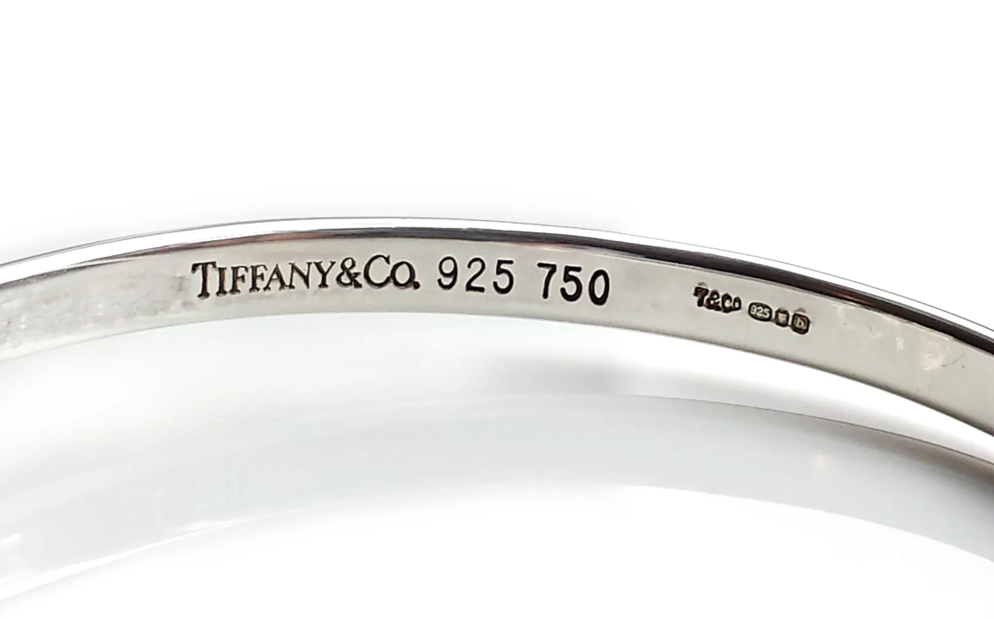 Tiffany & Co. 18k Gold & Sterling Silver Love Knot Hook Eye Bangle / Bracelet, Medium